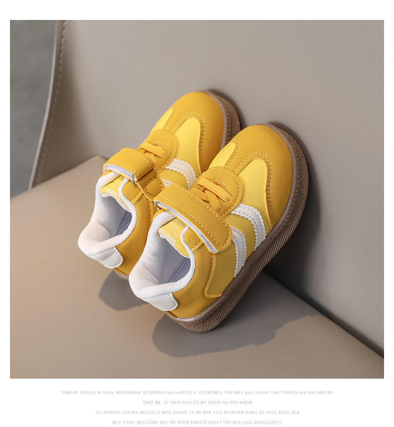 Breathable Retro Kids Sneakers Leather Hook & Loop Casual Shoes_voghion.com