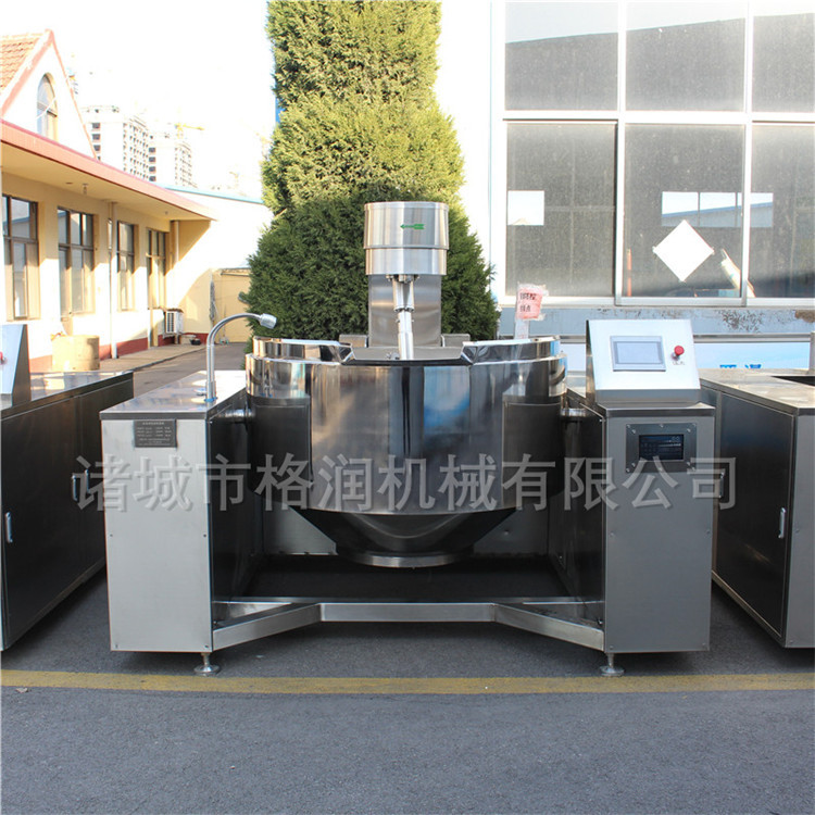 智能PLC控制电磁炒锅 馅料底料炒制机器设备 中润电磁加热炒锅