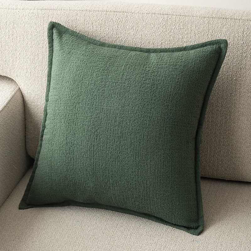 Sofá de tela de lino de nieve de color puro funda de cojín de almohada sala de estar soporte lumbar cabecera de cama cojín trasero grande funda de almohada sin núcleo