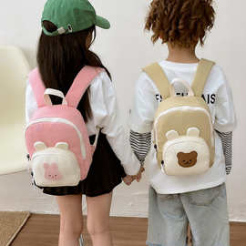 儿童帆布双肩包2024新款韩版可爱休闲旅游小背包男女童幼儿园书包
