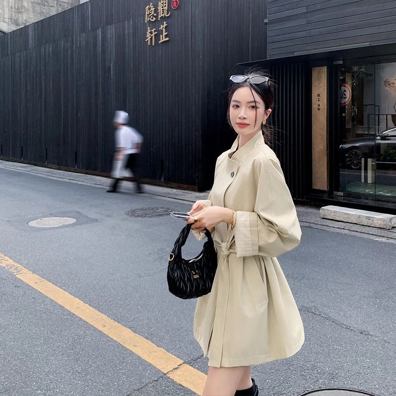 风衣2025春秋中长款百搭英伦女时尚小个子网红大小姐大码显瘦外套|undefined
