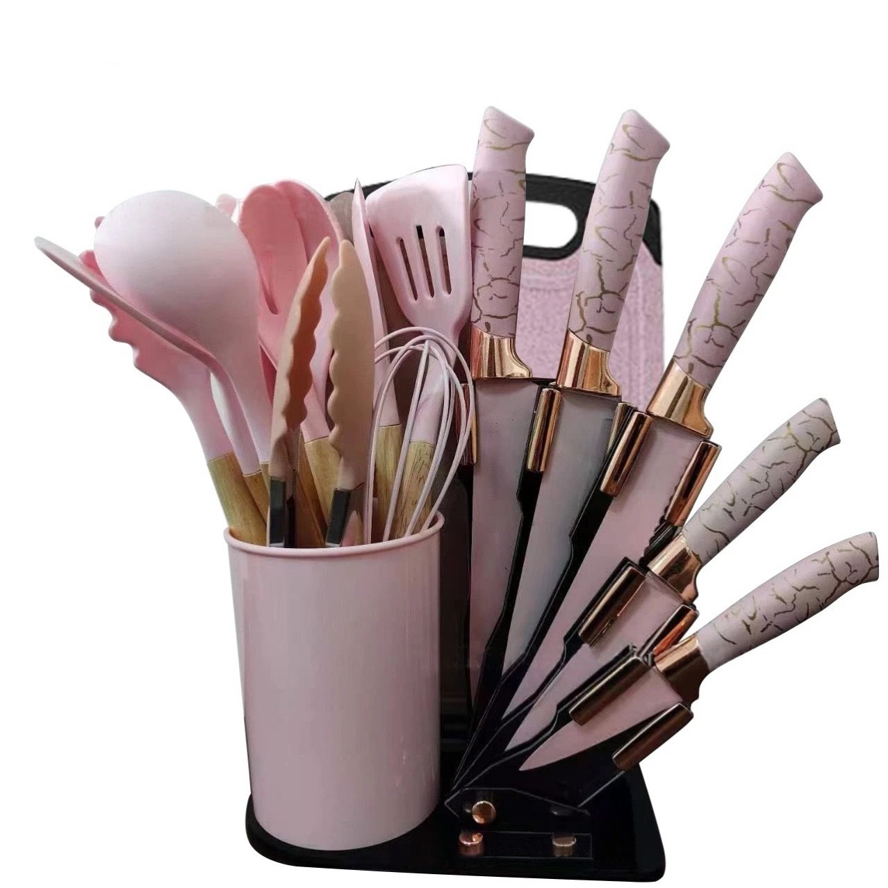 Comercio exterior suministro transfronterizo utensilios de cocina de silicona 20 piezas cuchillo de cocina antiadherente espátula cuchara de sopa traje de herramientas de cocina