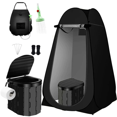 Tent Wholesale | Kempinq və səyahət - single-three-piece-set-14m-window-black-toilet-paper-hook-black-toilet-black-shower-bag
