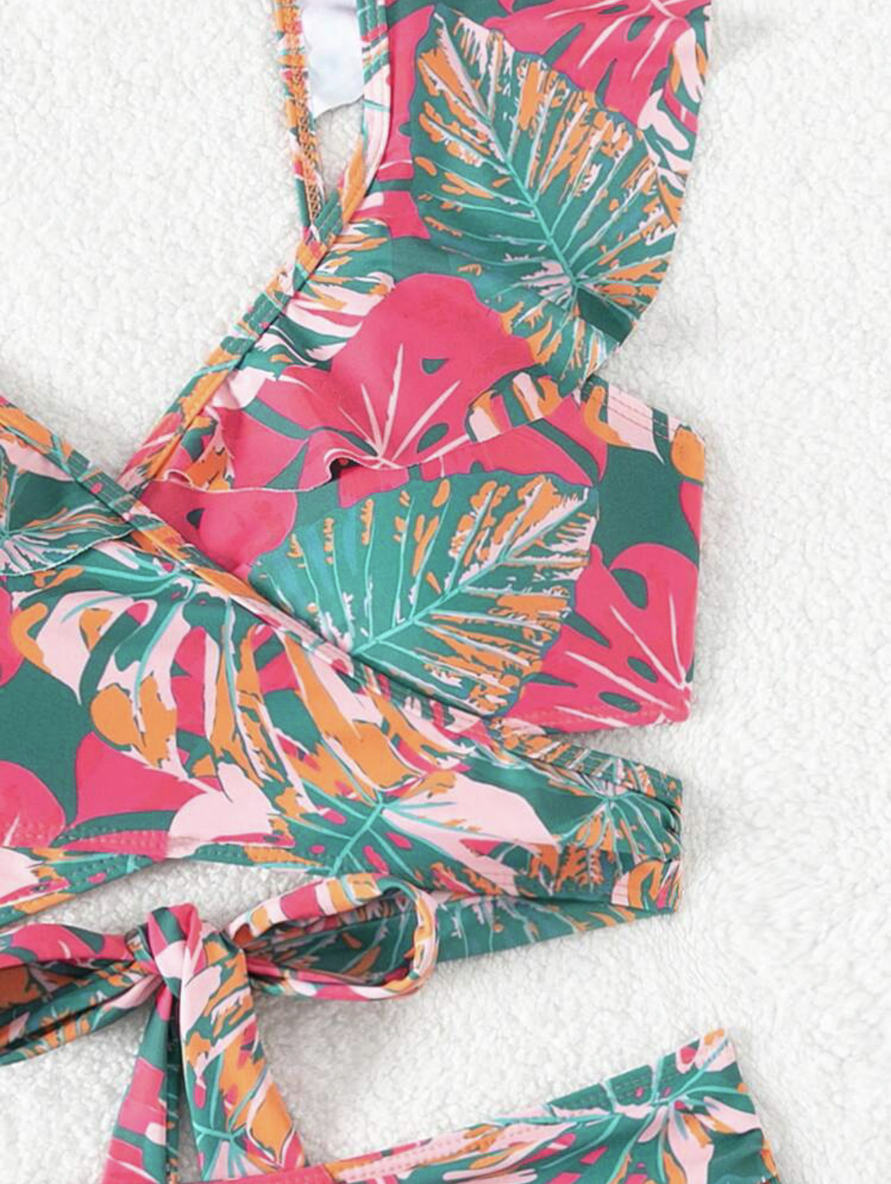 210g Weight Comfort Feel Of Sensation Mid Waist Panties Waist Bralette Bra Category Polyester Fabric Type 2 Pieces Set Quantity Swimming Pool, Beach Occasion Ditsy Floral Pattern Women's Gender Women's Ditsy Floral 2 Pieces Set Bikinis Swimwear 11