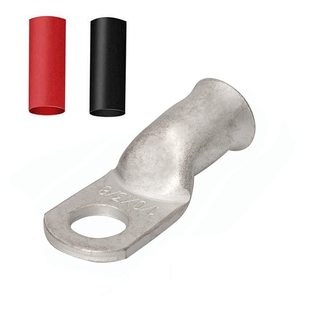 Heavy Duty 1\/0X3\/8 Tin Copper Wire Lugs, 12 Pieces 1\/0 Awg 3\/ 8inch Stud Tube Ring Ends