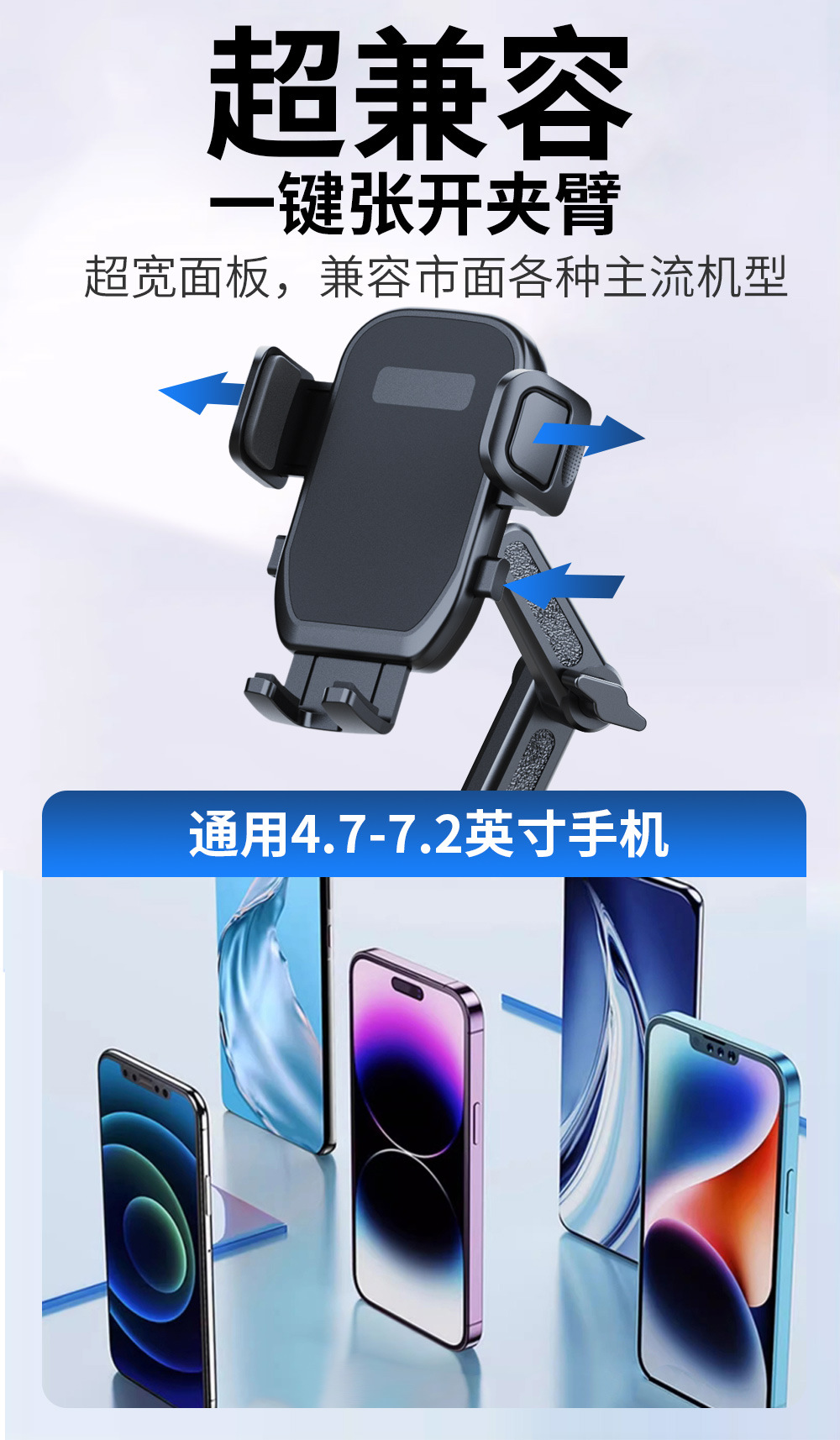 Jianhuidada Car Cup Holder Foldable Phone Stand 360-Degree Rotating Car Accessory Storage Organizer