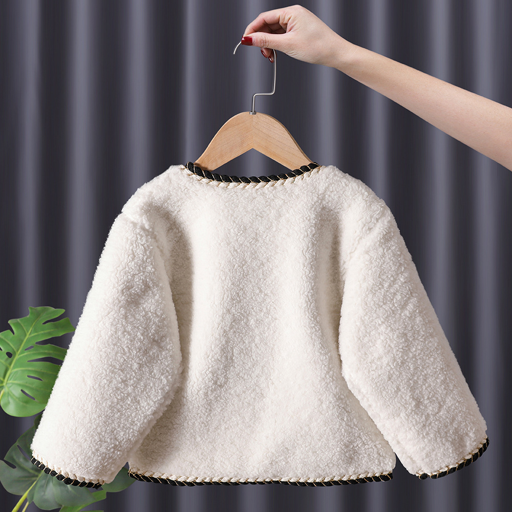 Niñas otoño abrigo occidental estilo otoño ropa para niños 2024 nuevos niños bebé Otoño e Invierno moda engrosada superior