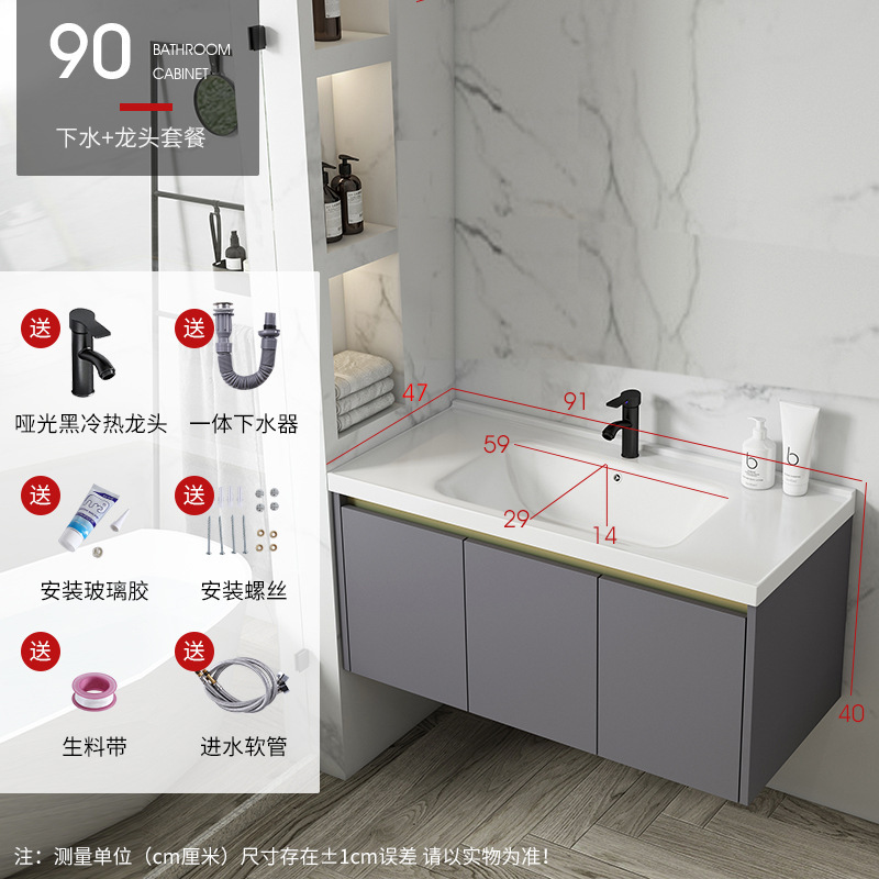 Gris 90 lavabo gabinete + grifo