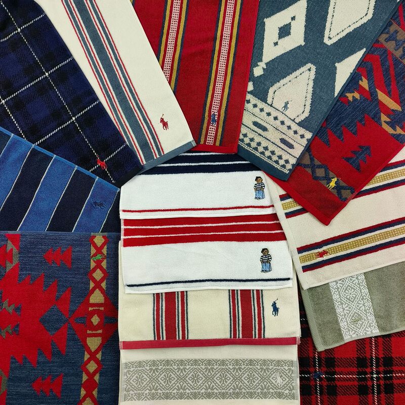 Foreign trade original single export POLO Japan high-grade yarn-dyed embroidered jacquard dyeing boutique limited edition bath towel face towel