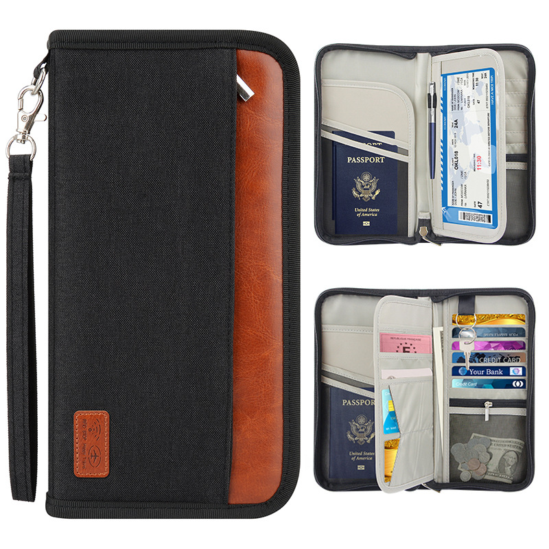 护照包RFID旅行护照夹套钱包长款防盗刷卡包多功能防水证件包批发