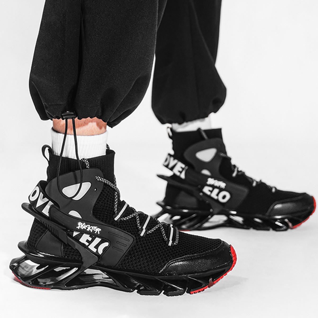 Zapatos de hombre de tamaño grande, zapatos de corrida de amortiguación para hombres, zapatos de baloncesto transpirables de suela gruesa y suave de otoño
