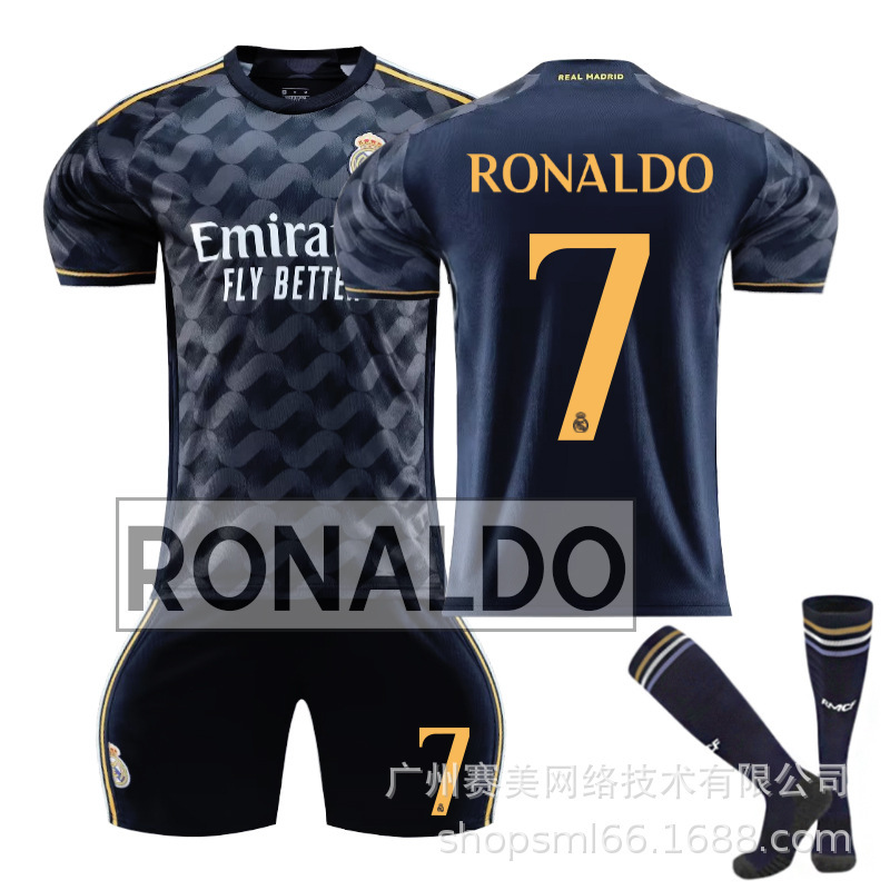 2324 Real Madrid fuera de zafiro azul Jersey N ° 10 Modrich 7 Winnie Croc 5 Bellingham fútbol uniforme traje