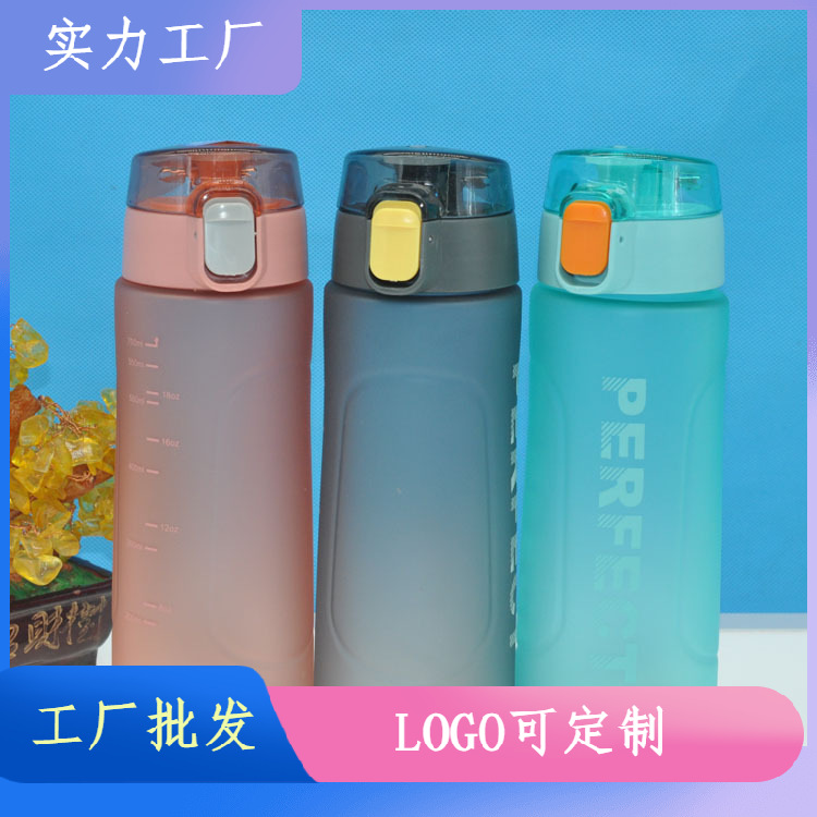 Frosted gran capacidad viaje hervidor verano al aire libre deportes portátil fitness espacio taza de agua de plástico transparente Copa al por mayor