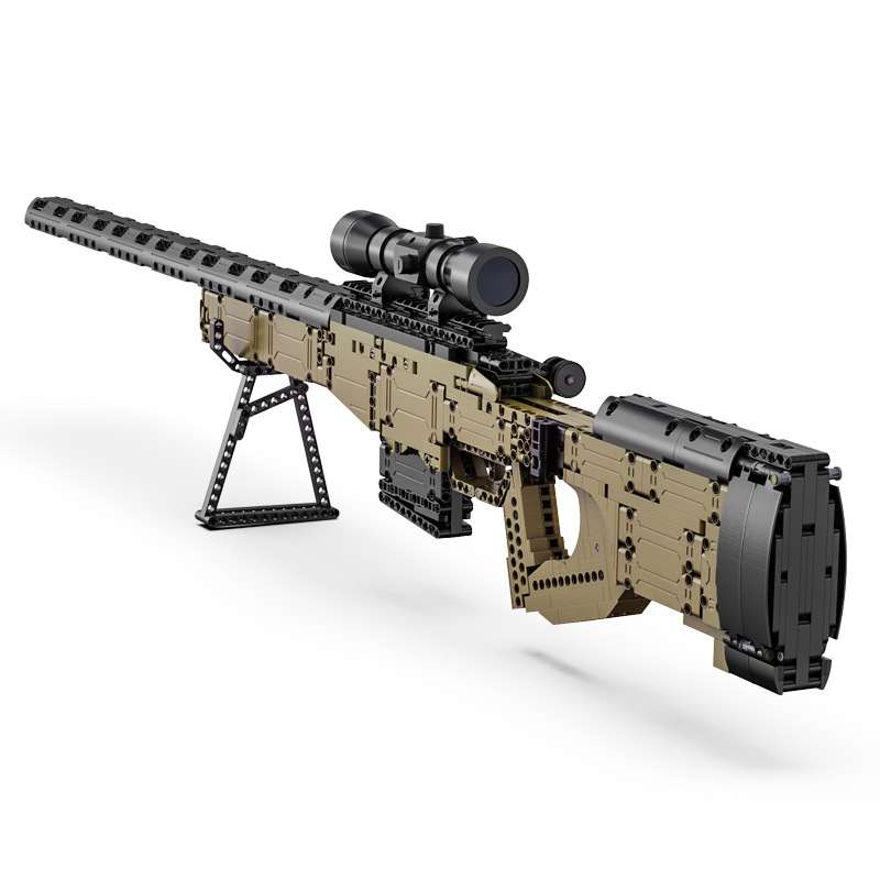 Bloques de construcción de juguete educativos PUBG: Rifle de francotirador Cross-border Double Eagle C81053 de partículas pequeñas, regalo de bloques de montaje.