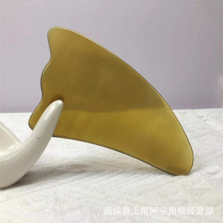 Natural Horn Gua Sha Board Triangle Massage Tool for Full Body Meridian Care 11cm x 6cm overview
