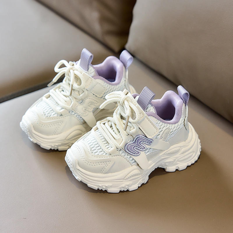 Zapatos deportivos infantiles de primavera de 2026 zapatos deportivos transpirables de malla para niños y niñas, zapatos casuales de moda para padres
