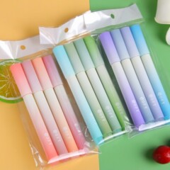 12色袋裝漸變色熒光筆高顏值彩色手賬筆學生劃重點標記筆辦公用品