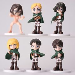 進撃の巨人 アニメ Q版 エレン ミカサ 将軍 フィギュア ケーキ飾り 車載飾り コレクション Q版 フィギュア