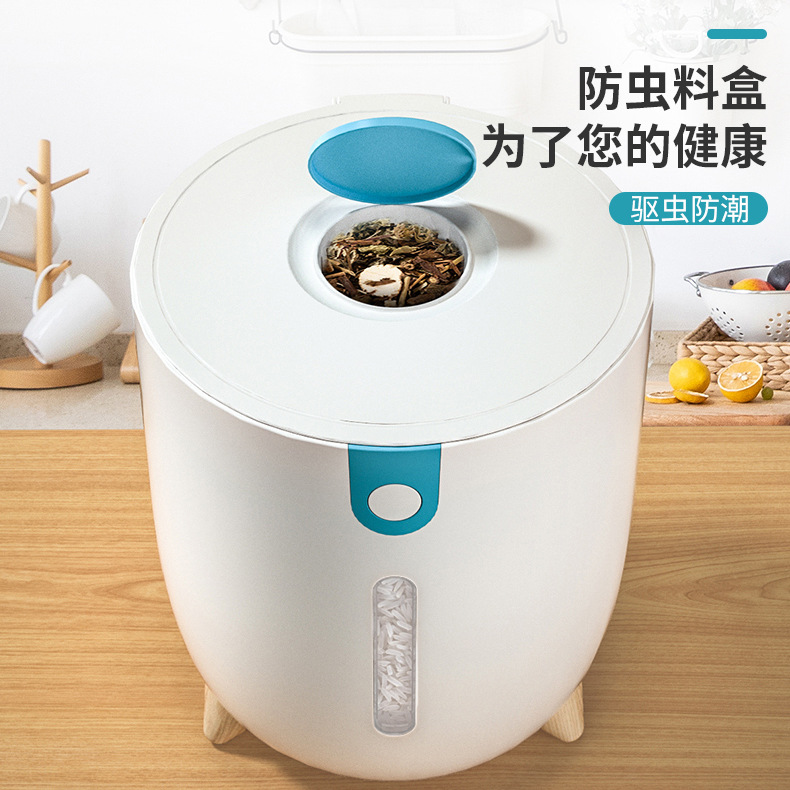 Household grain storage bucket, insect-proof and moisture-proof metering rice storage box, flour rice tank, kitchen sealed grain bucket, plastic rice bucket