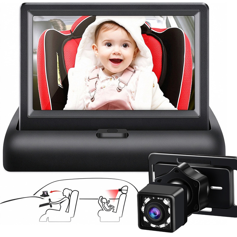 Amazon's Best-Selling Car-Mounted Baby Monitor, High-Definition Infrared 940 Night Vision Camera Without Visible Light-Emitting Leds Amazon's Best-Selling Car-Mounted Baby Monitor, High-Definition Infrared 940 Night Vision Camera Without Visible Light-Emitting Leds
