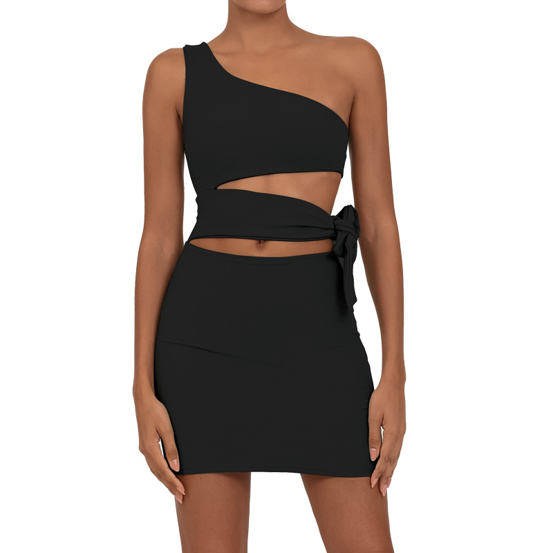 Vestido de una pieza de fitness deportivo europeo y americano transfronterizo con almohadilla para el pecho, falda de tenis de plumas anti-luz desnuda, traje de una pieza de yoga image 6