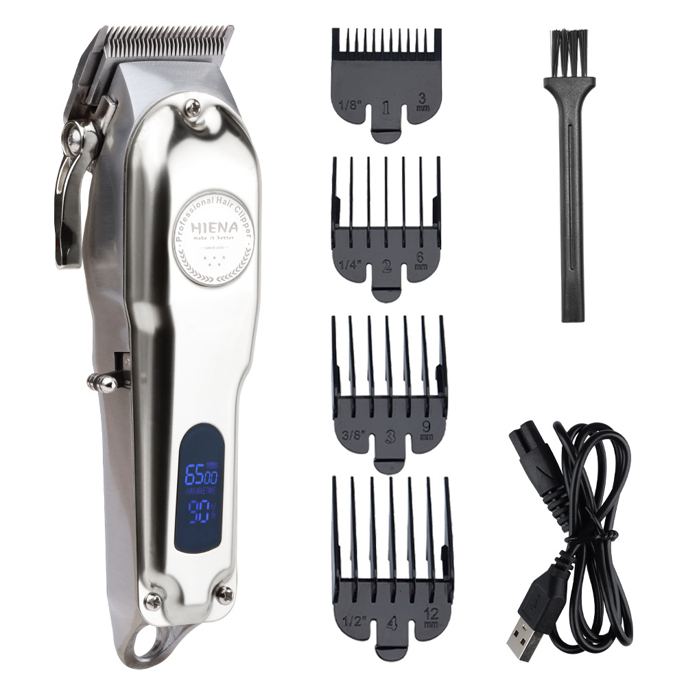 Cross-border exclusivo cuerpo completo de metal tijeras de peluquero profesional LCD pantalla digital tijeras de peluquero recargable pelo Clipper maquinilla de afeitar