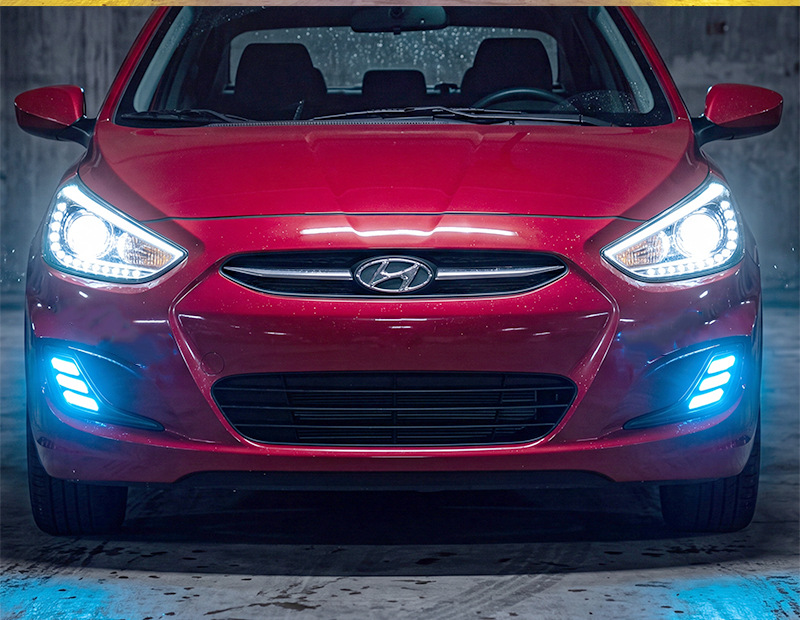 Suitable for 2012-2017 Hyundai Accent daytime running lights, ACCENT-specific modified LED daytime running lights and fog lights