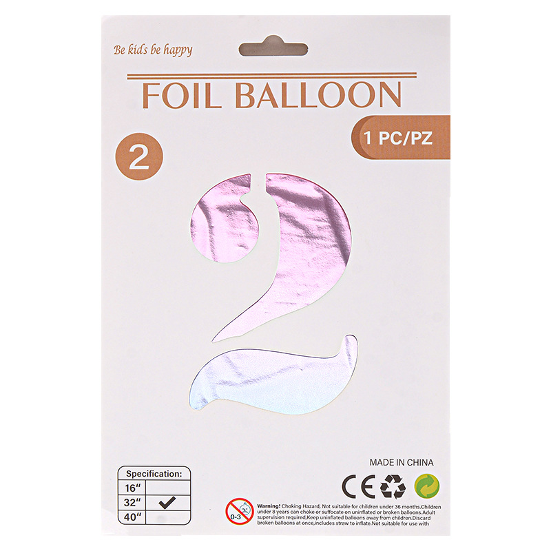 32 pulgadas Tarjeta de papel digital OPP globo de embalaje independiente fiesta de cumpleaños ambiente decorativo globo