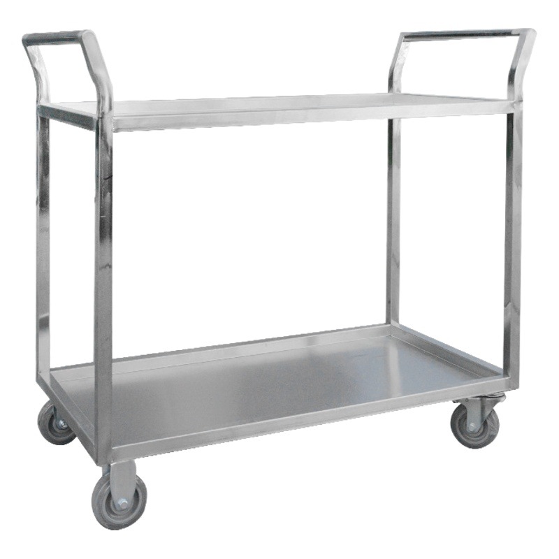 Stainless Steel Dining Car Commercial Hotel Restaurant Double-layer Three-layer Bowl Cart Four-wheel Movable Dining Car Trolley