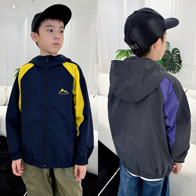 2025秋季新款  一件代发 山系户外拼接外套   男童中大童洋气百搭