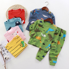 Printed Autumn Top and Bottom Set for Boys and Girls, Large Kids' Innerwear Set, Homewear and Pajamas Wholesale