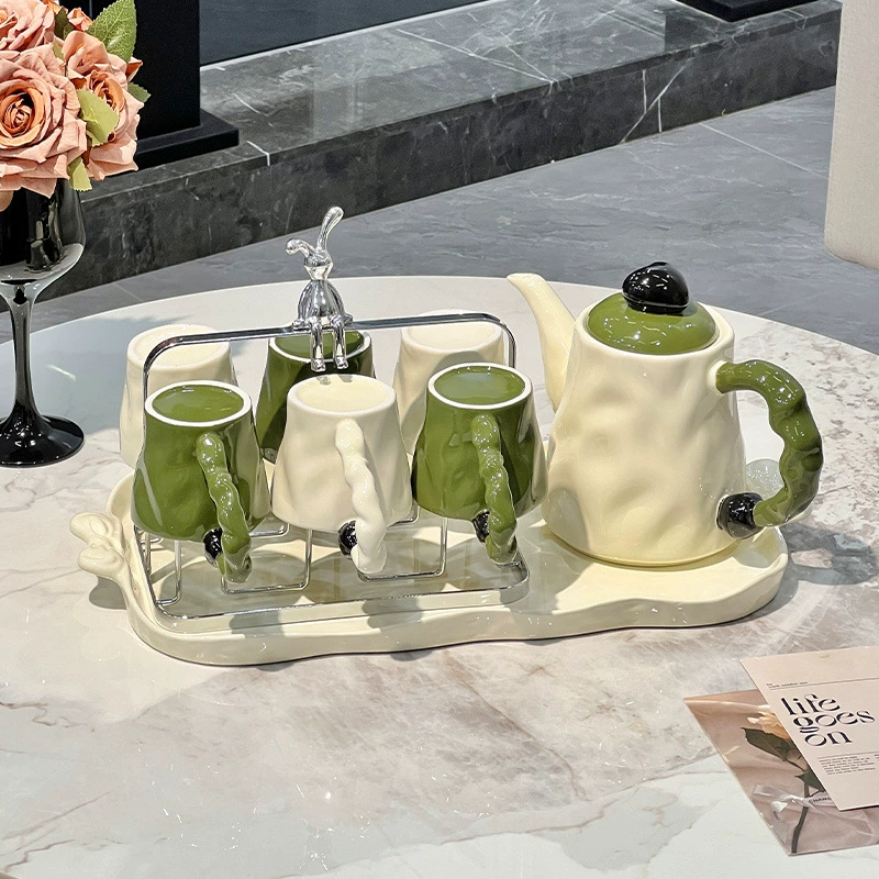 2024 Новый керамический набор для воды: чашка для чая, чайный набор, чайник, легкая роскошь для гостиной, подарок на свадьбу, новоселье, день рождения
