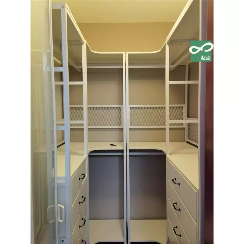 开放式金属框衣柜步入式衣帽间自制架子组装铁艺挂衣架落地置物架