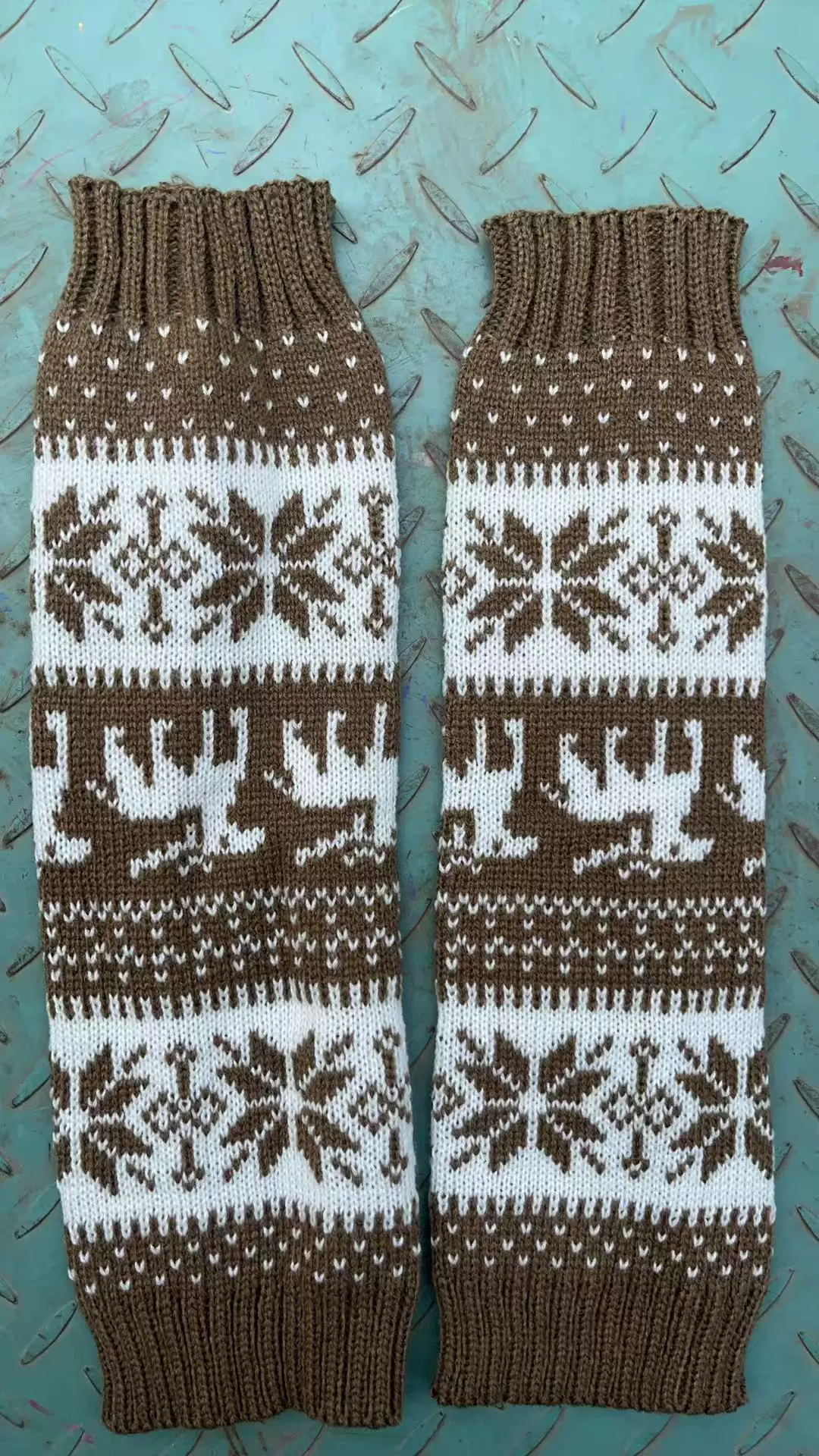 Теплоудерживающие шерстяные в gaiters, сапоги, со снежинками, опт