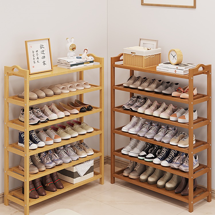 Shoe Rack Simple Doorway Indoor Home 2025 New Bamboo Storage Small Narrow Shoe Cabinet Wooden Multi-Layer W&
