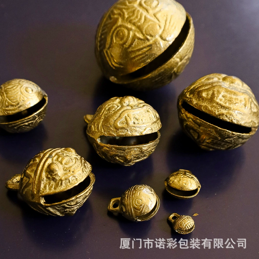 Ретро заводской колокольчик, предметы интерьера, античный латунный колокольчик, колокольчик с головой тигра, колокольчик для собаки, колокольчик для домашних животных, маленький колокольчик