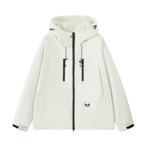 2025 Spring and Autumn New American Functional Hiking Waterproof Workwear Jacket Men's Down Jacket Thin Parka with Hood