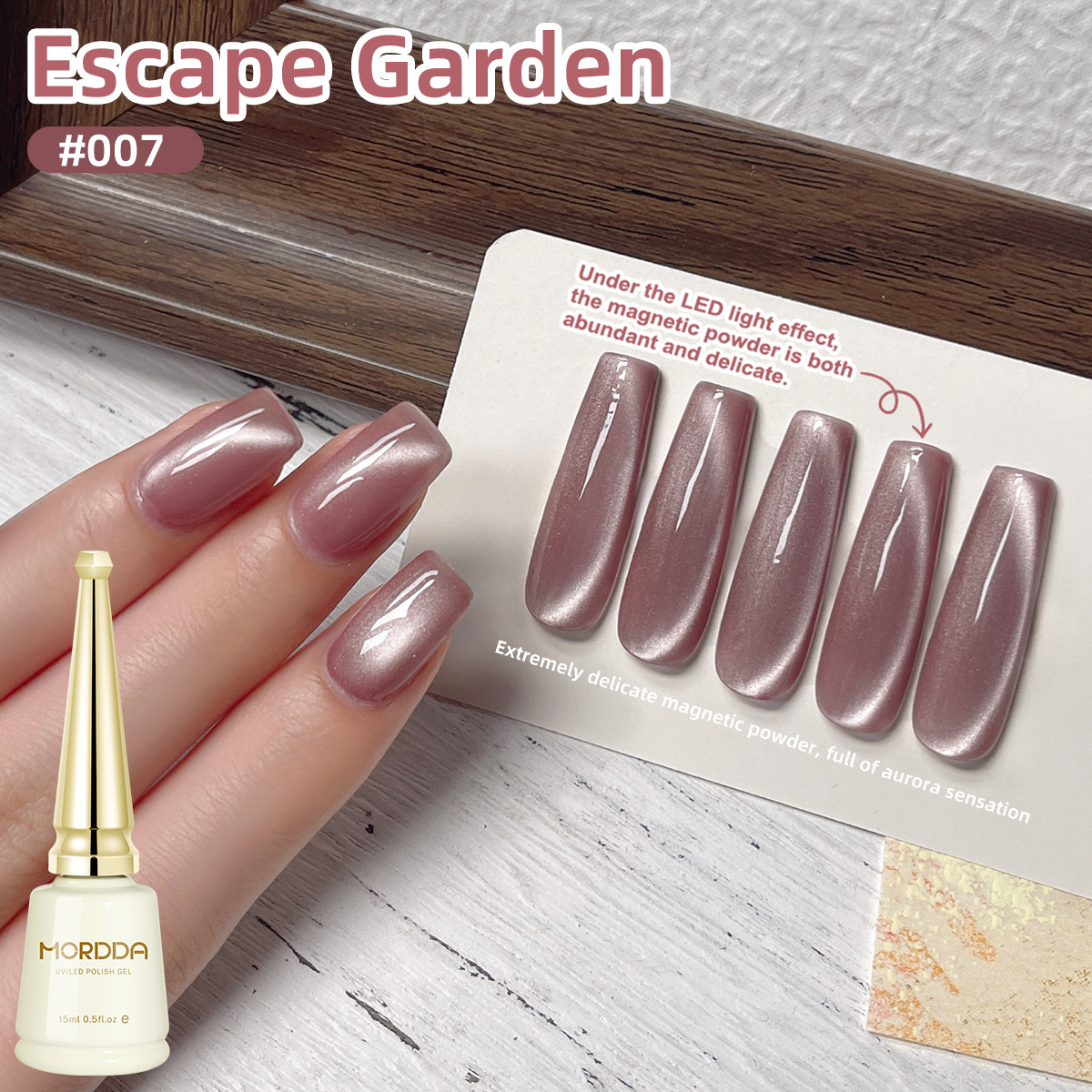 2024 nueva red brillante huye jardín flash flash cat eye gel flash reflector pop color blanco pequeño conjunto de manicuras