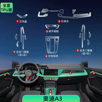 A3 interior film protection central Car interior film - 25-models-complete-interior-without-screen