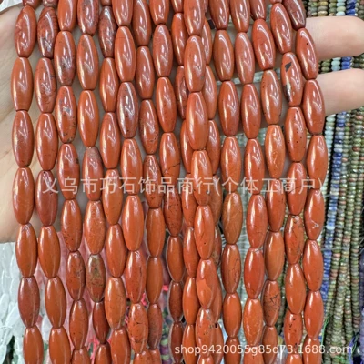6*16mm natural stone beads, pink crystal, tiger eye stone loose beads, spacer beads, DIY antique style necklace accessories, wholesale (Zərgərlik ara hissələri) - natural-red-stone-616mm