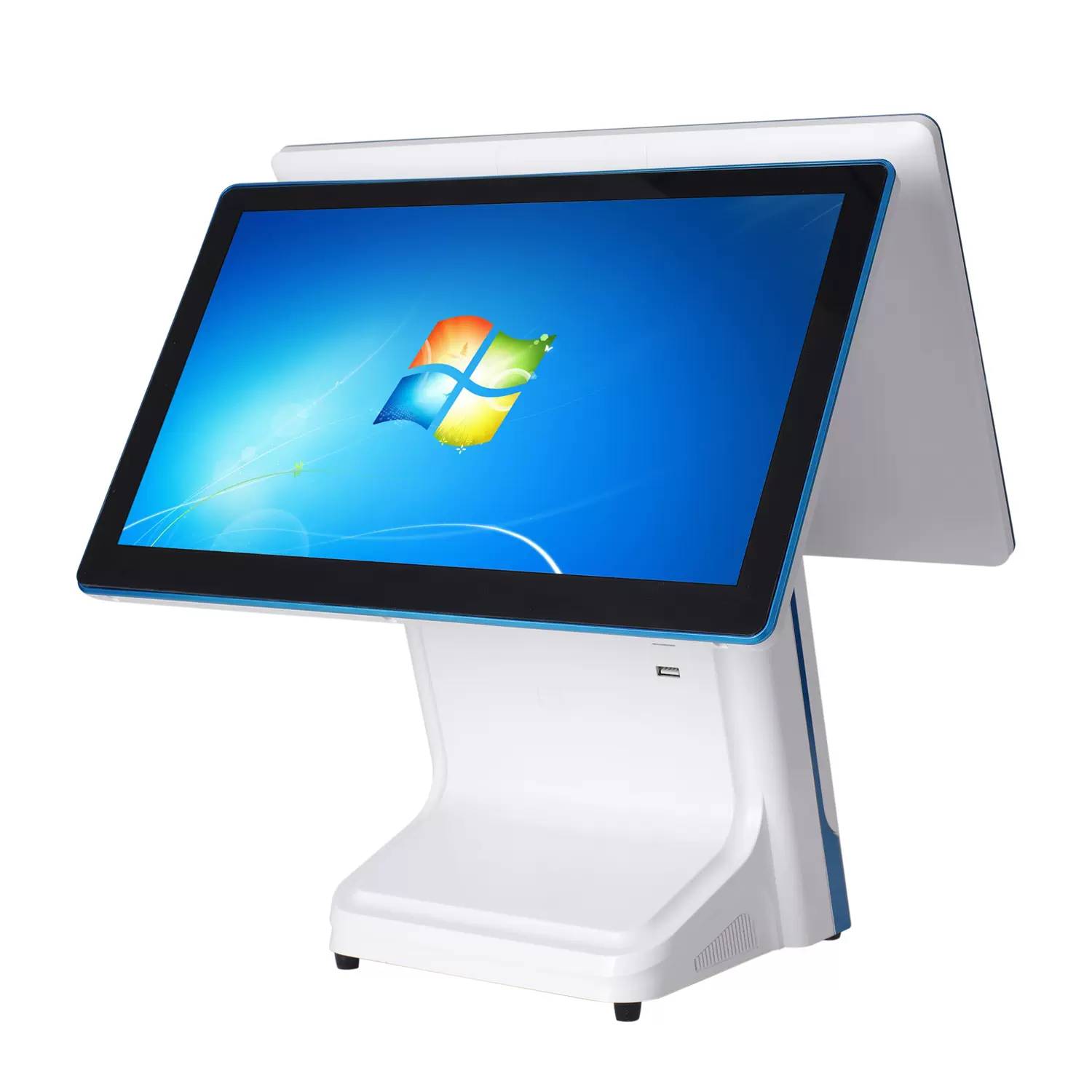 商意来E9白蓝色收银机一体机点餐机单双屏POS外壳套件外贸批发