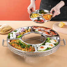 盘子创意拼盘咖组合大家用菜小龙虾饭店摆盘圆桌餐盘聚餐团圆海鲜