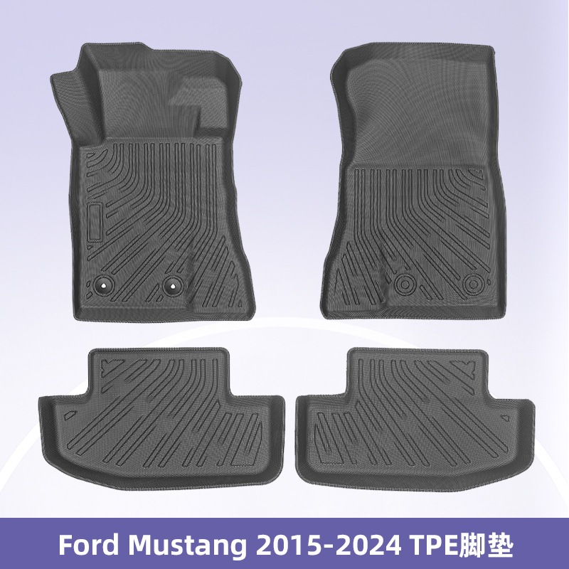 Para Ford Mustang 2015 - 2024 TPE Foot Pads 3D All-Weather Material Cojín del maletero