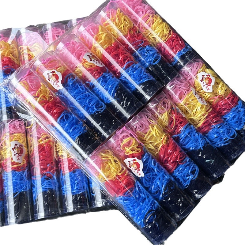 Banda de goma desechable, cubo grande, color negro, anillo para el cabello de alta elasticidad, niños y adultos, tira fuerte, banda de goma continua, tienda de 2 yuanes