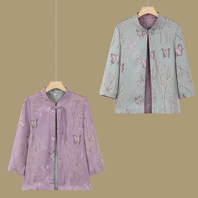 Двусторонняя куртка в китайском стиле весна 2025 года, с тяжелой вышивкой, реверсивная, короткий топ в стиле Тан, национальный тренд