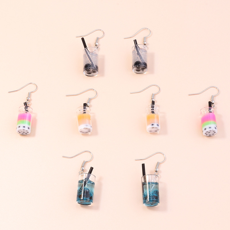 15g Weight Alloy Ear Needle Material Drop Earrings Classification 5 Pairs Quantity Casual, Daily Occasion Alloy Material Cherry, Starfish Pattern Women's Gender Enamel Design Cute Style 5 Pairs Cute Cherry Starfish Enamel Alloy Drop Earrings 20