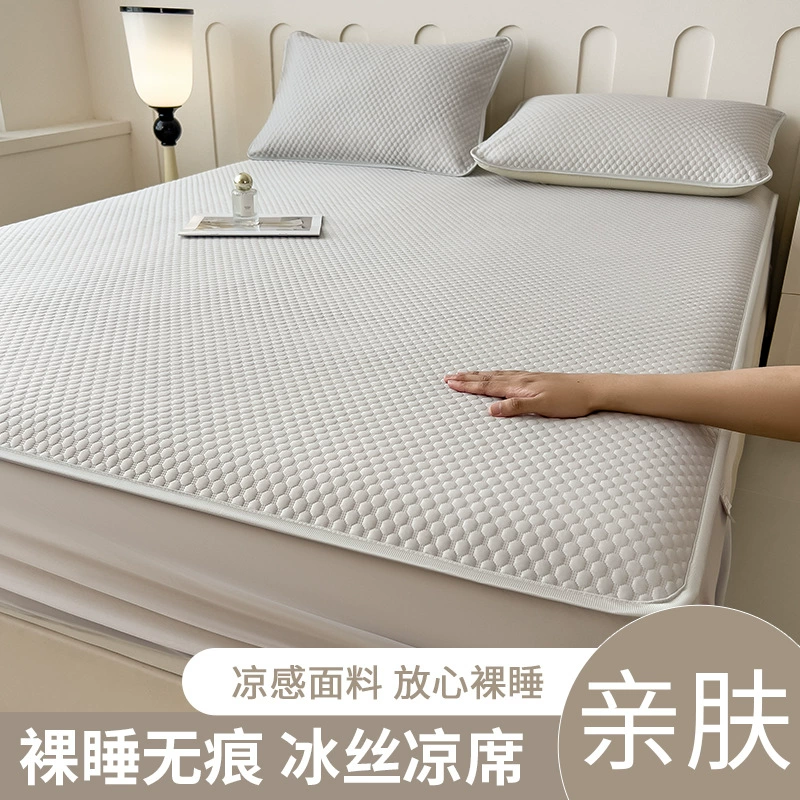 Летние простыни из ледяного шелка, комплект из трех простыней из ледяных бобов, простой коврик с кондиционером, который можно стирать в машине, для домашнего использования