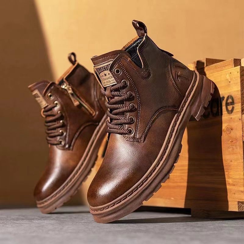 Botas Martin para hombres, botas de cuero cómodas, zapatos casuales para hombres, zapatos retro al por mayor. image 8
