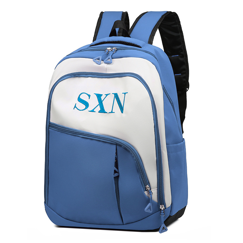 Mochila de tendencia coreana nueva moda de gran capacidad mochila escolar escolar de color simple de contraste de la escuela secundaria mochila de viaje