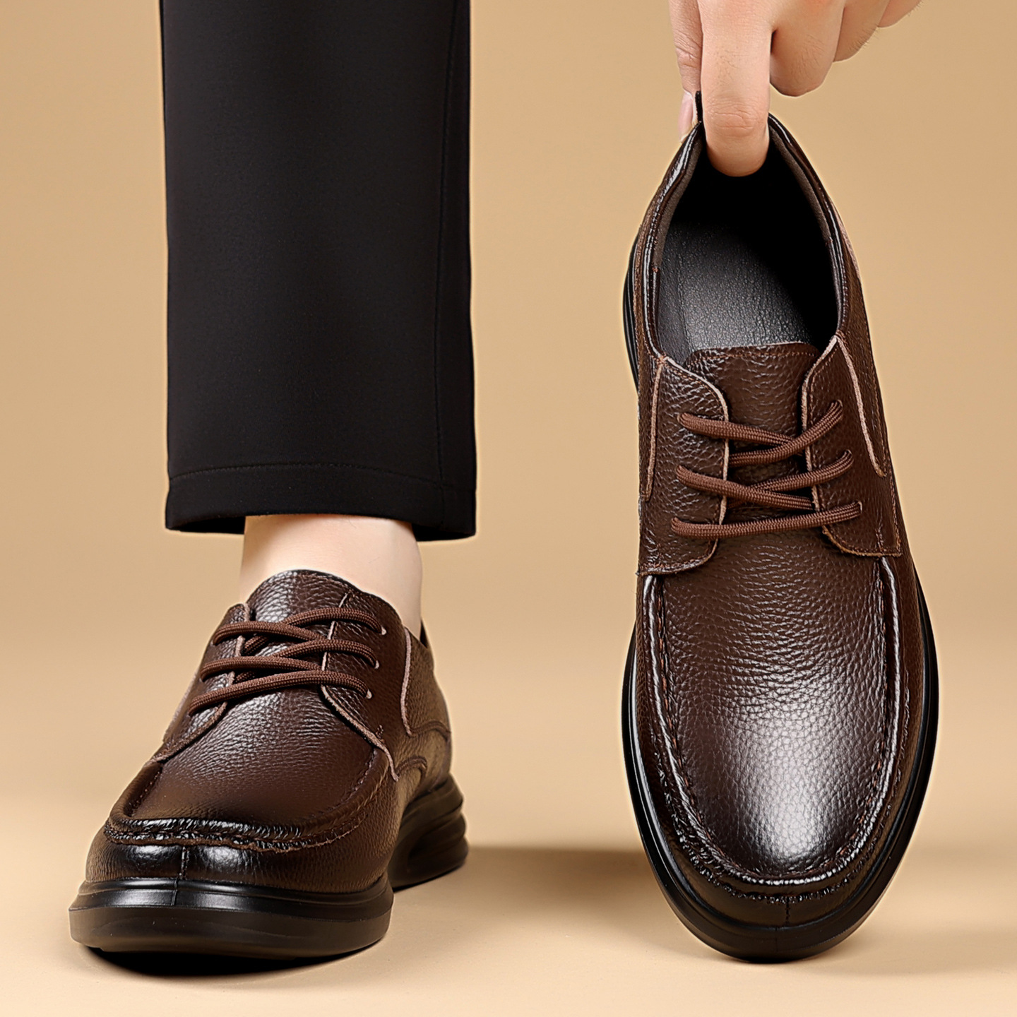 Herren Lederschuhe Für Freizeit Und Business Atmungsaktiv_voghion.com